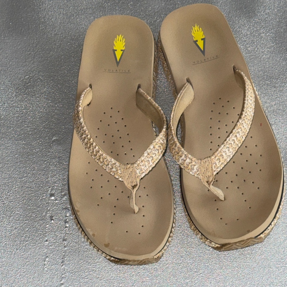 Volatile Beige Woven Sandals